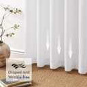 MIULEE Faux Linen Curtains 63 Inch Length 2 Panels Natural White Semi Sheer Curtain with Back Tab Rod Pocket, Light Filtering Window Privacy Burlap Drapes for Living Room Bedroom 42W x 63L