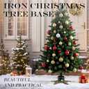 Heavy Duty Cast Iron Christmas Tree Stand, Large Vintage Metal Base for Real/Artificial Trees, Holds Up to 4ft Mini Trees with 1.77" Max Trunks, Pinecone-Designed Tree Holder for Holiday Village Display