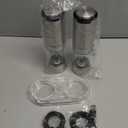 CIRCLE JOY Rechargeable Electric Salt and Pepper Grinder Set with Base, Stainless Steel Pepper Mills with 95ml Container, White LED Light and External Adjustable Coarseness, Silver