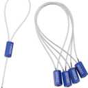 50 Pieces Steel Security Cable Seal - Disposable Numbered Anti-Tamper Tags for Electricity/Water Meters - Self-Locking Shipping Padlock (Blue)