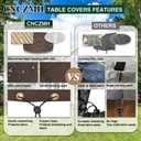 CNCZMH Heavy Duty Patio Furniture Covers Waterproof, 600D Round Outdoor Furniture Cover Waterproof for Sectional Sofa Couch, Outdoor Dining Table and Chair Set Covers 48"DIA x 28"H, Brown