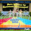 JAMBO Premium Triple Water Slide with 3 Bodyboards, 20Ft Heavy Duty Slip Splash and Slides-Advanced 3-Way Sprinkler System, Splash Pad Mat Backyard Summer Outdoor Water Toys n Long Slides for Kids