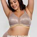 Deyllo Women's Full Coverage Plus Size Comfort Minimizer Bra Wirefree Non Padded, 38B