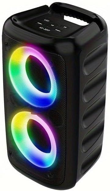 Wireless Speaker with Subwoofer, Large Speaker, Stereo Speaker, Subwoofer, Outdoor Wireless Speaker, Party Disco Light, TWS, TF, AUX, Microphone