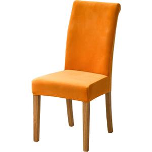 Lalluxy Velvet Chair Slipcovers for Dining Room Stretchy Super Soft Parson Chair Seat Covers Chair Protectors for Party Pet Protection (Set of 4, Orange)