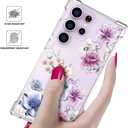 Compatible with Samsung Galaxy S23 Ultra Cases with Design, Cute Transparent Designer Phone Case for Women Girls Girly with Heavy Duty Protective Bumper (Clear Wonderful Large Flowers)