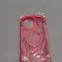 [Cute Wave Frame+Mag Stand] Designed for iPhone 15 Pro Max Case, [Fit for MagSafe] Translucent Silicone Protective Magnetic Ring Phone Case Cover for iPhone 15 Promax 6.7 inch Men Women, Hot Pink