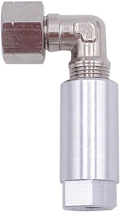 Fuel Rail Pressure Gauge Adapter Compatible with Ford Service Port Schrader Valve Adapter Silver