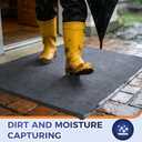 Commercial Floor Mat, 2 x 3 FT Door Mat Indoor Entrance, Rubber Floor Mat, Commercial Rug with Water & Stain Proof, Easy to Clean, Low-Profile, Heavy Duty Entrance Rug, Charcoal Grey