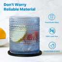 Hobnail Drinking Glasses Set of 12 Count, Vintage Glassware, Old Fashioned Glasses, 6 Highball Bubble Drinking Cups 14.5 oz, 6 Rocks Cups 10 oz with 6 Silicone Coasters, Blue
