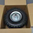 (2 Pack) RRQ 10 Inch Pneumatic Wheel 4.10/3.50-4 Tire, 10" Pneumatic Wheels with 5/8" Bearings,2.2" Offset Hub for Garden Cart, Hand Truck, Lawn Cart, Mower