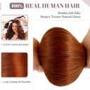 26 Inch Long Weft Hair Extensions Real Human Hair Double Weft Copper Red Sew in Extensions Remy Hairs for Women Hand Tied Real Hair Bundles Silky Straight Full Ginger Sewing Hairs Extension 120G