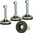 Heavy Duty Leveling Screw Leg,Leg Leveler 3.14" Dia Base,Adjustable Leveling feet M16 Thread, 2600 Lb Capacity,Capacity for Workbench, Machine, Cabinet, (D80xM16x100,4 Pcs,Black)