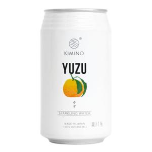 Kimino Drinks, Sparkling Water, 11.8 Fl Oz (Yuzu, Pack of 24) Best By 02/11/2026