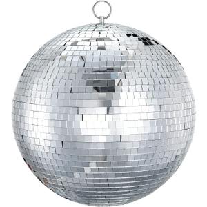 16 Inch Disco Ball Mirror Ball Hanging Ornament for Party Decoration DJ Club Stage Bar Wedding, Silver