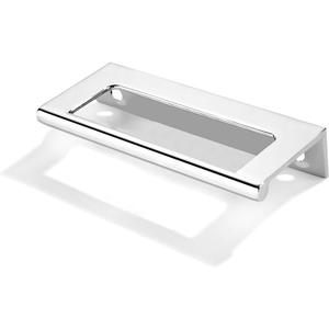 khtumeware 2 Pack 3 inch(76mm) Hole Center Vibrant Polished Chrome Finger Edge Pulls Zinc Drawer pulls Hidden Edge Handles Hardware Solid Finger Pulls Kitchen Hardware Bedroom Dresser Drawers