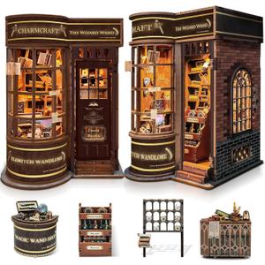 Book Nook Kits for Adults: SUNNINO Book Nook Kit Model Kits Craft Kits for Adults - DIY Miniature Doll House Kit for Bookshelf Booknook Tiny House with Sensor Led Light