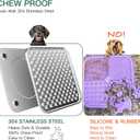 1Pack Stainless Steel Large Lick Mat for Dogs & Cats, Chew-Proof Slow Feeder, Anxiety Reducer, Whisker-Friendly for Cats, Non-Slip Heavy Duty Base, Raw Feeding Pad, Dishwasher Safe