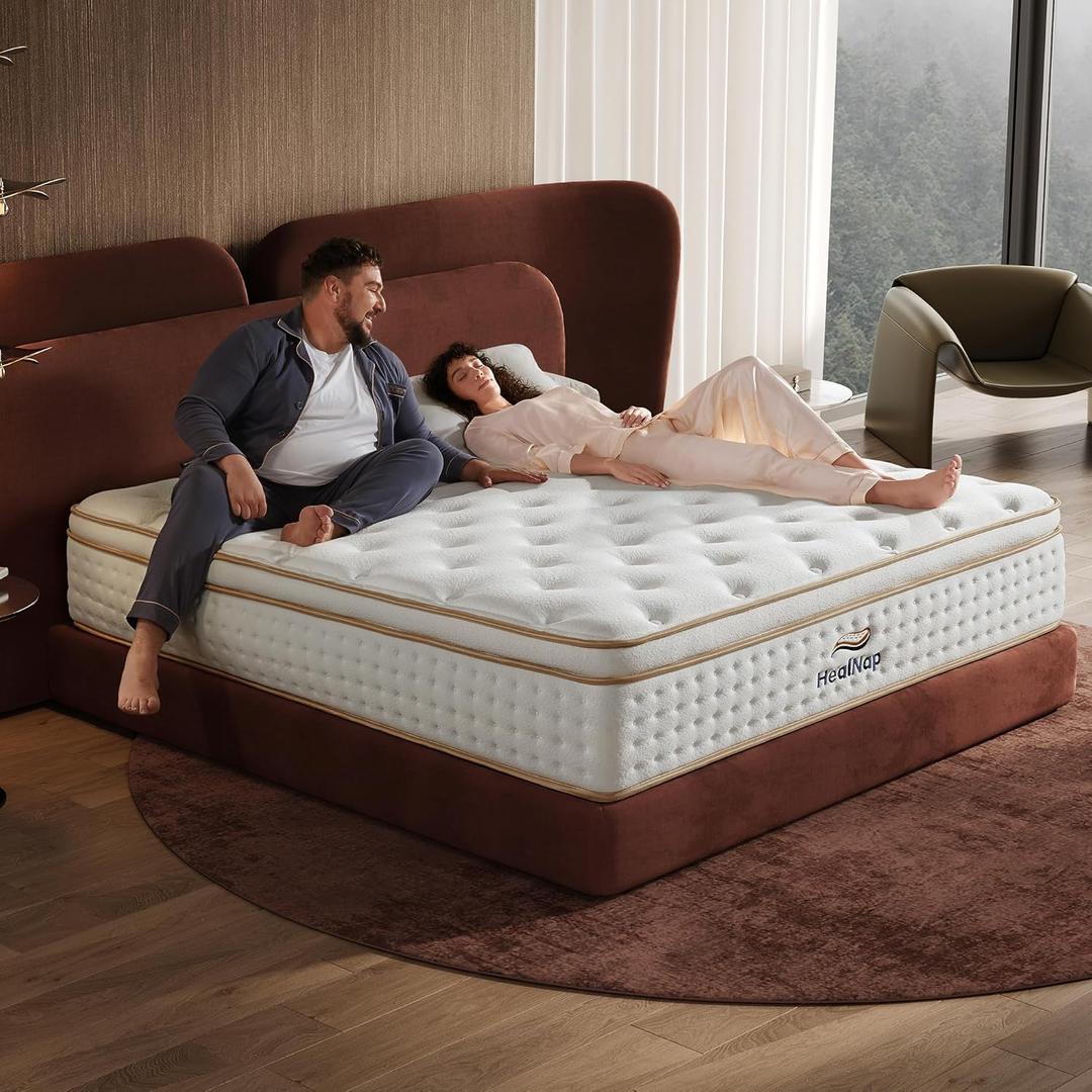 Queen,12inch Queen Hybrid Mattress in a Box Memory Foam Mattress Size Firm with Individual Pocket Spring Upgrade Zoned Support Medium Firm Memory Fat Mattress