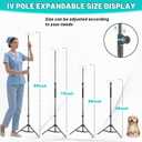IV Poles,45to 83In IV Stand Floor with 4 IV Bag Holder Stand Portable Telescopic Stabilizing Tripod Stainless Steels Pipe Extension Pole IV Influsion Pole Lightweight Strudy (45-83in)