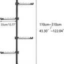 Hershii Garment Clothes Rack Coat Tree Clothing Drying Hanging Holder Organizer Standing Adjustable Laundry Pole Tension Rod Floor to Ceiling Indoor Corner Storage Shelf 6 Tiers - Black