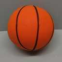 Silent Basketball Size 7 (29.5")  Grooved Airless Indoor Basketball for Quiet Dribbling and Indoor Training, Pro PU Foam Ball  Real Feel Higher Bounce Quieter (Orange)