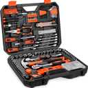 248-Piece Tool Set - General Household Hand Tool Kit with Plastic Toolbox Storage Case for Men, Home Repair, DIY Projects (Orange)