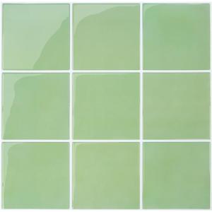 Upgraded Thicker Green Peel and Stick Backsplash,10 Pcs of 12''x12'', 3D Square Peel and Stick Tile Stickers Vinyl Backsplash Kitchen Bathroom Waterproof Removable