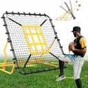 Utheer Baseball Rebounder Net 4x4.5FT Pitch Back Trainer with Strike Zone & 9-Grid Target for Baseball Softball Soccer Volleyball Lacrosse - 3 Adjustable Angles | Steel Frame UV Net | Foldable