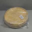 Suwimut 3 Pieces Handmade Bamboo Woven Basket Tray, 13 Inch Round Flat Wicker Baskets, Shallow Food Storage Serving Trays Decorative Wall Hanging Baskets for Breakfast, Fruit, Snacks (Beige)