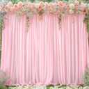 8x10FT Baby Pink Backdrop Curtains for Wedding Parties, Wrinkle Free Polyester Photography Backdrop Drapes for Wedding Baby Shower Birthday Parties Stage Background Stand Decorations 4x10ft,2 Panels