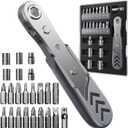 Stocking Stuffers for Men Adults, AXTH 23in1 Right Angle Ratcheting Screwdriver Set, Gifts for Dad, Unique Husband Christmas Gift, Magnetic Offset Screwdriver Repair Tool, Gadgets for Men