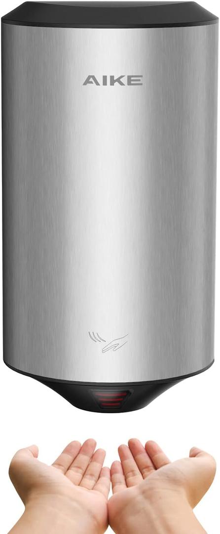 AIKE Air Focus Compact Hand Dryer UL Listed 120V 1350W Brush Stainless Steel Finish