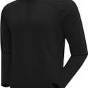 Men's Quarter Zip Pullover Winter Sweatshirt Fleece Lined Long Sleeve Shirts Athletic Casual Outdoor Tops Quick Dry (X-Large, Black)