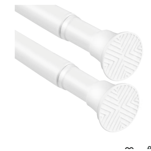 2 Pack White Spring Tension Curtain Rods 23-46 Inch Adjustable Expandable Spring Loaded Curtain Rods No Drilling Suitable for Small Short Tension Rods 23-34 Inch Doors windows closet