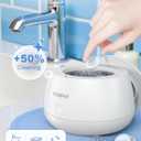 KUNPHY Ultrasonic Retainer Cleaner Machine, 48kHz Dental Cleaning Pod for Braces, Night Guard, Mouthguard, Toothbrush, Denture, Jewelry White