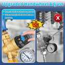 Boltigen RV Water Pressure Regulator with Gauge, Adjustable Handle Water Pressure Regulator for RV Camper, Lead-Free Brass Water Pressure Reducer for RV, Fit for RV Travel Trailer Water Hose Adjust