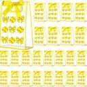 Sunnymove 36 Pcs Cheer Clear Plastic Gift Bags with Handles 10 x 7 x 3.1 Inch Reusable Clear Goodie Snack Treat Gift Bags with Ribbon for Cheerleader Teammates Sport Party Supplies (Softball Bow)