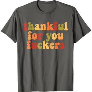 Thankful for You Funny Men Womens Boy Family Matching Black T-Shirt, Size L