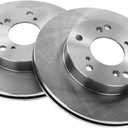 A-Premium Front Vented Disc Brake Rotors + Rear Drums + Shoes + Ceramic Pads Kit Compatible with Select Honda Models - Civic 2012 2013 2014 2015, L4 1.8L, 12-PC Set