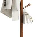 VASAGLE Solid Wood Coat Rack, Free Standing Hall Coat Tree with 7 Hooks, 3 Height Options, for Coats, Hats, Bags, Purses, for Entryway, Hallway, Rubberwood Hooks and Pole