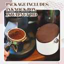 Reallnaive Espresso Knock Box with Walnut Lid for Coffee Grounds, Espresso Machine Accessory, Easy Disposal of Coffee Pucks, Removable Knock Bar(White,Round)