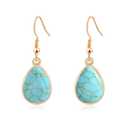 Turquoise Dangle Earrings for Women-14K Gold Plated Teardrop Earrings for Women Handmade Drop Gemstone Earrings Turquoise Jewelry for Women