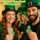 50 Pcs 50 ml Lucky Hanging Clover Bottles Mini Clover Shaped Beverage Bottles Paired with DIY Shamrocks Ornament for Party Favors, Drink Containers, Gift Supplies (Green)