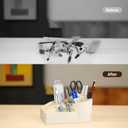 Rotating Desk Organizer with 1 Pen Holder,Pencil Pen Holder for Desk, Pen Organizer with 9 Slots, Desktop Storage Organizers and Accessories for Office Home Art Supplies