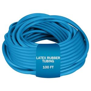 Frienda 100 ft Latex Rubber Tubing 3/8 Inch Od 1/4 Inch ID Surgical Slingshot Bands Rubber Medical Sling Band Fitness Hose Tubing(Blue)