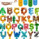 26pcs Alphabet Bath Toys for Toddlers , Educational Suction Bath Toys with Animal Letters, Montessori Sensory Toy for Kids 3-12, No Hole Food-Grade Silicone Toys for Autism/ADD/ADHD