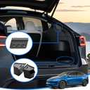 GEEDAR Tesla Model Y Juniper Trunk Organizer Set, 2 Trunk Storage Bins with TPE Lid + 2 Rear Trunk Organizer Hooks, Rear Trunk Side Storage Box for Model Y Juniper 2025 2026 Interior Accessories