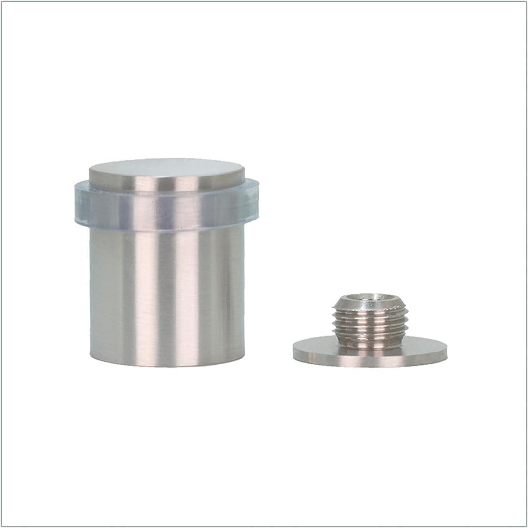 EVI Door Stops | Stainless Steel Door Stopper - Screw Fastening - Transparent Rubber Protector - 0.95 x 1.19 Inch Door Stop