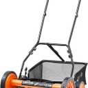 VEVOR Push Reel Lawn Mower 18 inch, 5 Blades Manual Push Mower No Motor, 1.37-2.44 in Adjustable Cutting Height, Walk-Behind Lawn Mowers with Grass Catcher Bag for Green Lawns, Driveways, Courtyards